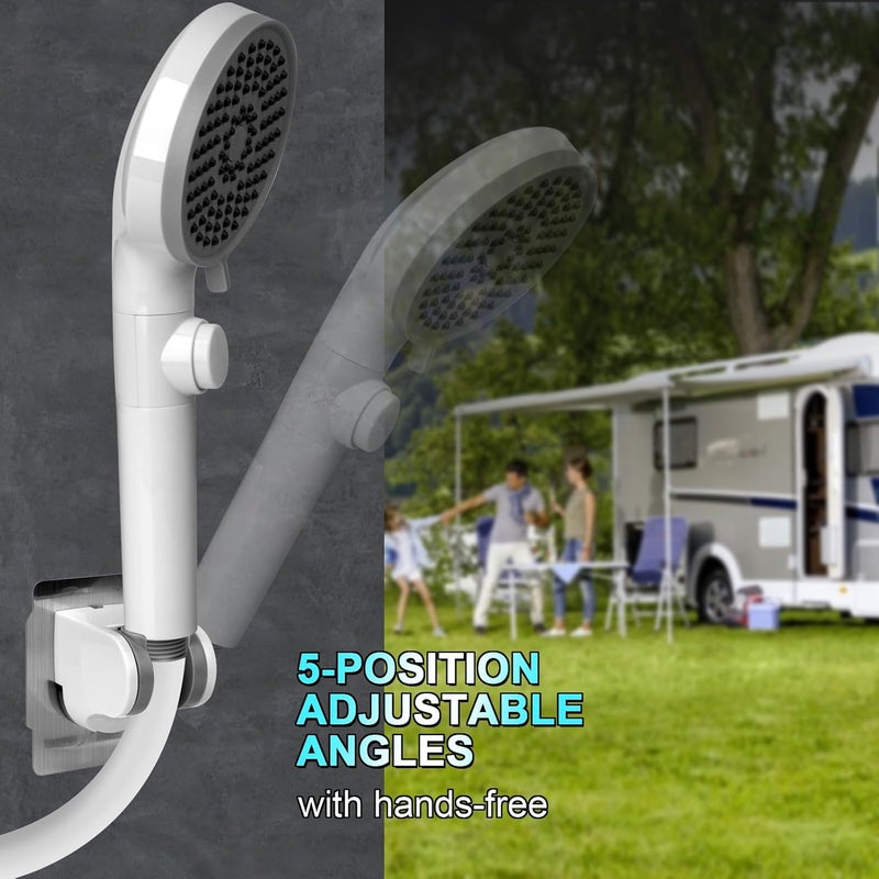 FOCSPROD RV Shower Head with Hose, High Pressure 5 Mode Shower head Replacement, Shower Head for RV/Campers, Travel Trailer, Motorhome for Water Saving, Shower Head Holder and Hose, On Off Switch, White - Image 5